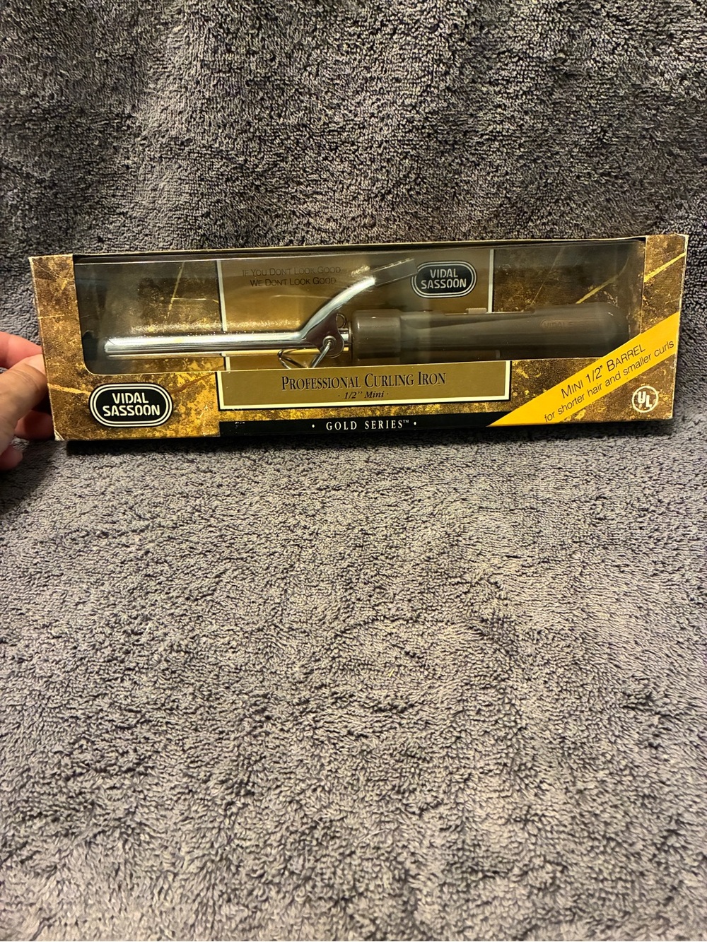 Vintage Vidal Sassoon 1/2” Mini Cuing Iron Gold Series VS-143G NEW